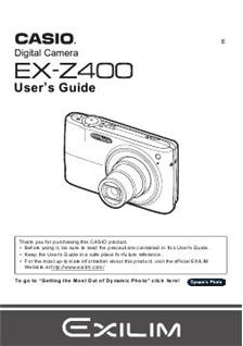 Casio Exilim EX Z 400 manual. Camera Instructions.